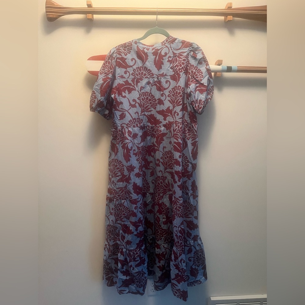 Boden Blue and Burgundy Floral Maxi Dress - Picture 6 of 7
